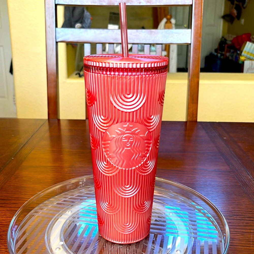 Starbucks, pink textured, Tumblr 24 ounces
